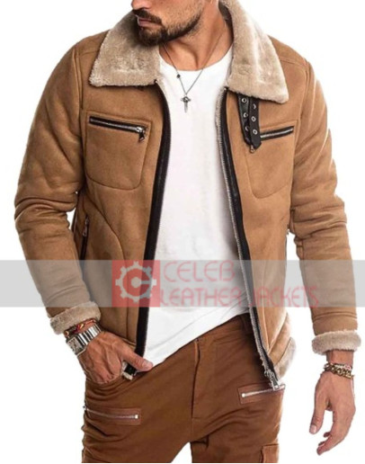 Men's Wfj07 Casual Brown Jacket