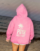 Pink Palm Puff Oversized Hoodie
