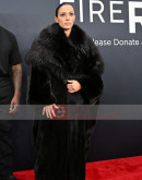 Bianca Censori Grammys 2025 Black Fur Coat Outfit