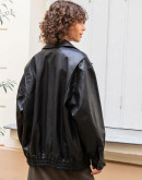 Oversized Leather Bomber Costume Jacket