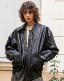 Oversized Leather Bomber Costume Jacket