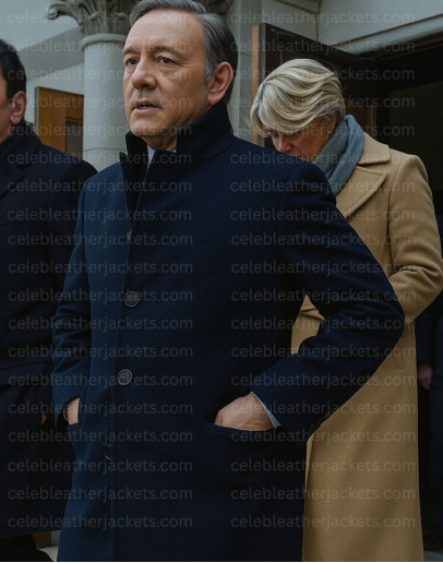 Kevin Spacey House of Cards Black Wool Coat