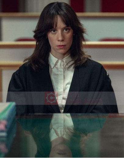 Chloe Pirrie Dept Q Charcoal Trench Coat