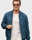 Brad Pitt F1 Blue Bomber Leather Jacket