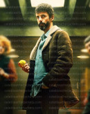 Matthew Goode Dept. Q S01 Brown Shearling Coat