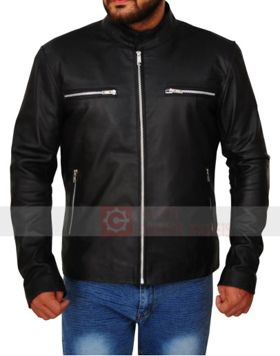 The Vampire Diaries Damon Salvatore (Ian Somerhalder) Black Leather Jacket