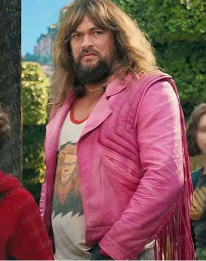 A Minecraft Movie Jason Momoa Pink Fringed Jacket