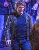 Tom Cruise Mission Impossible 8 Black Leather Jacket Tom Cruise Mission Impossible 8 Black Leather Jacket