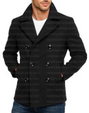 Men’s Double Breasted Black Wool Pea Coat