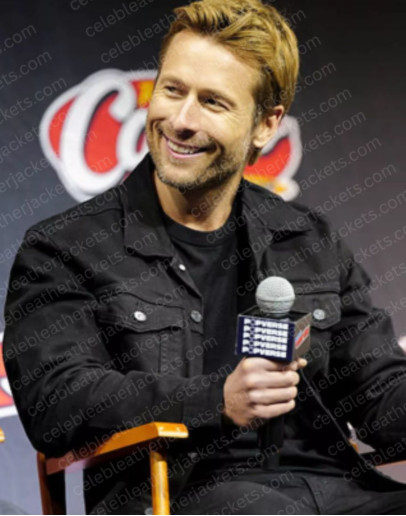 Glen Powell Running Man Black Jacket