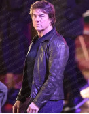 Tom Cruise Mission Impossible 8 Black Leather Jacket Tom Cruise Mission Impossible 8 Black Leather Jacket
