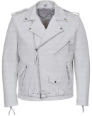 Brando White Vintage Leather Jacket