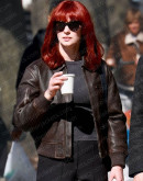 Karen Page Daredevil Born Again S2 Deborah Ann Woll Brown Bomber Leather Jacket