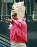 A Minecraft Movie Jason Momoa Pink Fringed Jacket