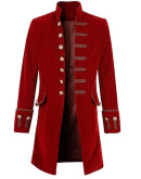 Men's Pirate Gothic Steampunk Red Coat