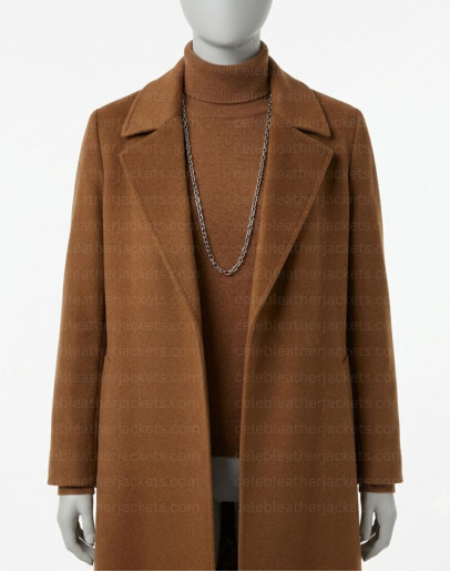 Succession S04 Gerri Kellman Wool Brown Coat