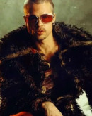 Brad Pitt Brown Fur Coat Fight Club
