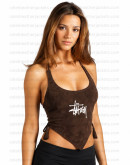 Stussy Brown Suede Leather Top