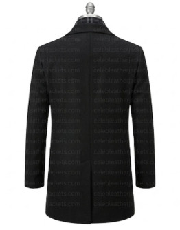 Succession Connor Roy Black Wool Coat