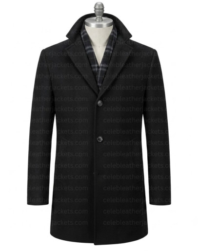 Succession Connor Roy Black Wool Coat