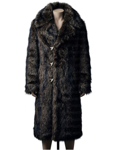 Brad Pitt Brown Fur Coat Fight Club