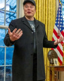 White House Elon Musk Black Coat
