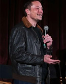 Elon Musk Brown Leather Jacket