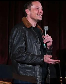 Elon Musk Brown Leather Jacket