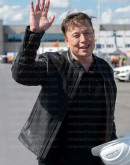 Elon Musk Cafe Racer Black Leather Jacket
