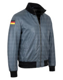 German Flag Luftwaffe Pilots Flight Grey Leather Jacket