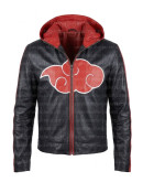 Naruto Akatsuki Itachi Uchiha Black Hooded Leather Jacket Naruto Akatsuki Itachi Uchiha Black Hooded Leather Jacket
