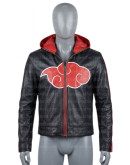 Naruto Akatsuki Itachi Uchiha Black Hooded Leather Jacket Naruto Akatsuki Itachi Uchiha Black Hooded Leather Jacket