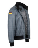 German Flag Luftwaffe Pilots Flight Grey Leather Jacket