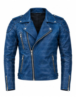 Alex Turner Blue Leather Jacket
