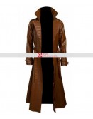 Channing Tatum Gambit Leather Costume Trench Brown Coat