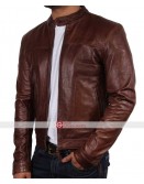 Slim Fit Brown Biker Moto Leather Jacket