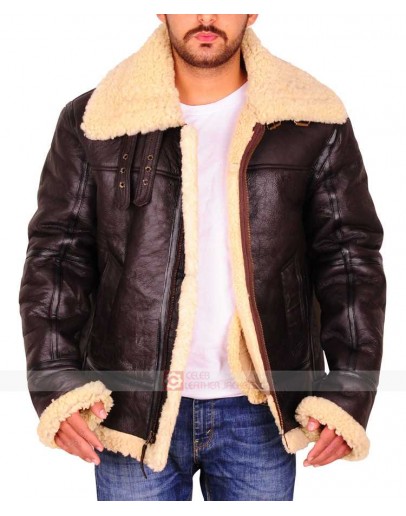Dunkirk Tom Hardy (Farrier) Shearling Leather Jacket