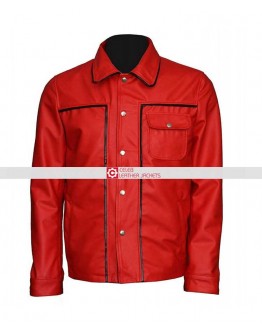 Elvis Presley The King Of Rock Vintage Shirt Collar Red Jacket