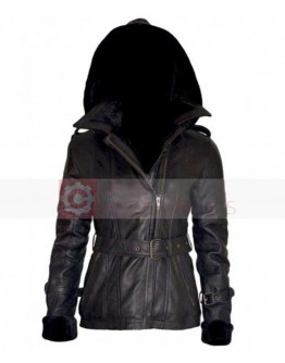 Emma Swan Once Upon A Time Black Hoodie Leather Jacket