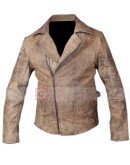 Escape From La Kurt Russell Snake Plissken Distressed Leather Jacket