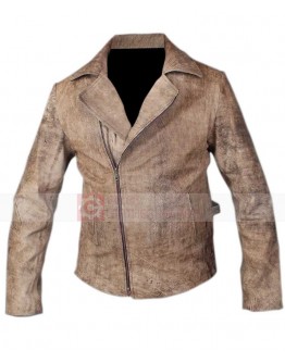 Escape From La Kurt Russell Snake Plissken Distressed Leather Jacket