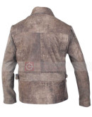 Escape From La Kurt Russell Snake Plissken Distressed Leather Jacket