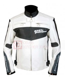 Fast and Furious 7 Premiere Vin Diesel White Leather Jacket