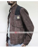 Han Solo A Star Wars Story Brown Distressed Suede Leather Jacket Han Solo A Star Wars Story Brown Distressed Suede Leather Jacket