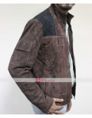 Han Solo A Star Wars Story Brown Distressed Suede Leather Jacket Han Solo A Star Wars Story Brown Distressed Suede Leather Jacket