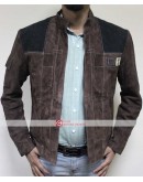 Han Solo A Star Wars Story Brown Distressed Suede Leather Jacket Han Solo A Star Wars Story Brown Distressed Suede Leather Jacket