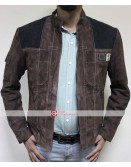 Han Solo A Star Wars Story Brown Distressed Suede Leather Jacket