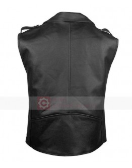 Mens Classic Leather Motorcycle Carry Vintage Leather Vest