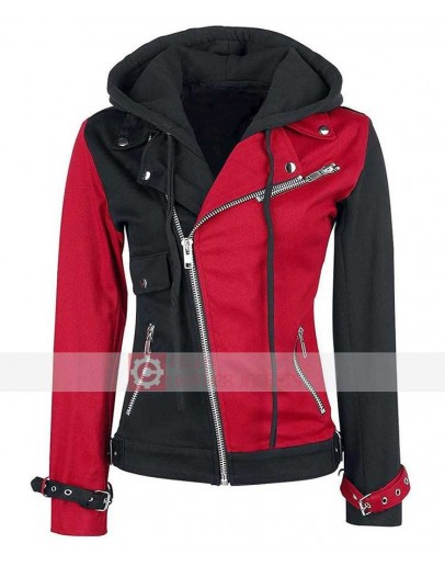 Womens Psychotic Harley Quinn Red & Black Jacket