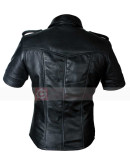Mens Fashion Black Sleeveless Leather Shirt Mens Fashion Black Sleeveless Leather Shirt